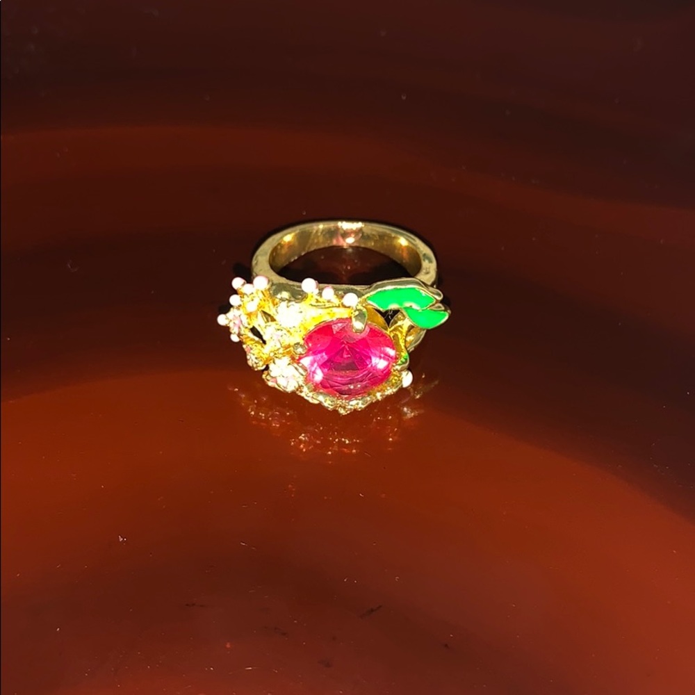 Size 6 925 sterling silver 18k gold flower ring